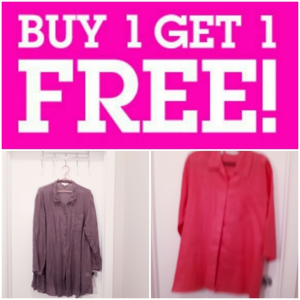100% linen shirts pink XL and brown XL